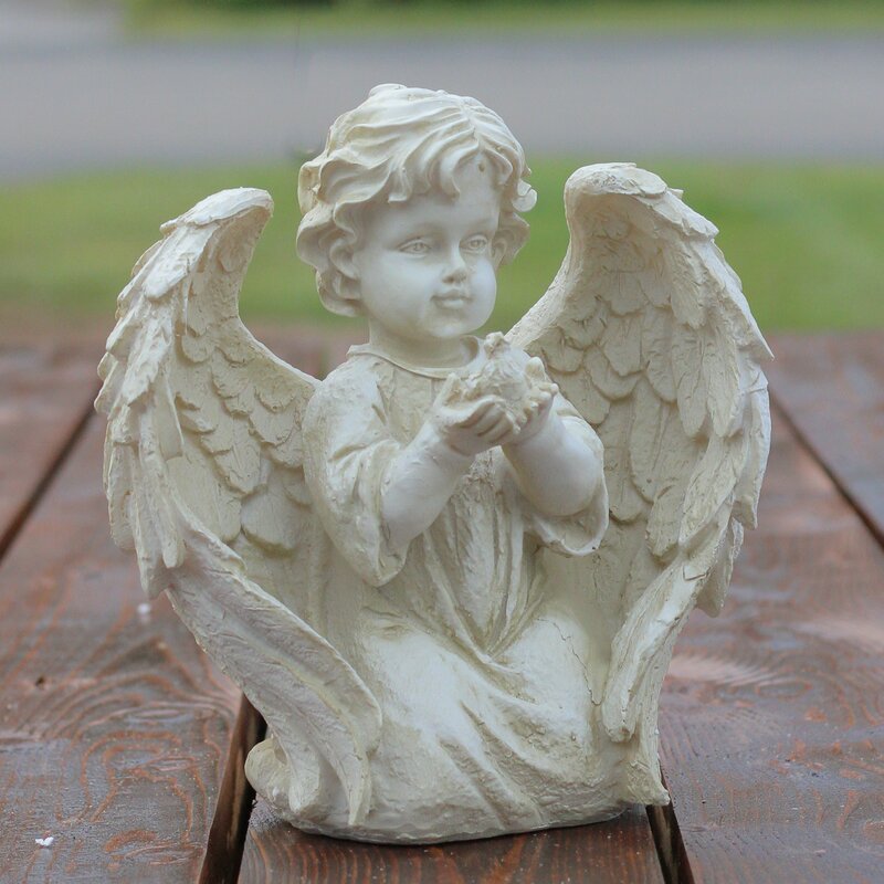 Northlight Heavenly Gardens Kneeling Cherub Angel With Dove Outdoor